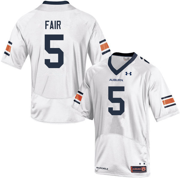 Auburn Tigers Men's Jay Fair #5 White Under Armour Stitched College 2022 NCAA Authentic Football Jersey HQD2174GY